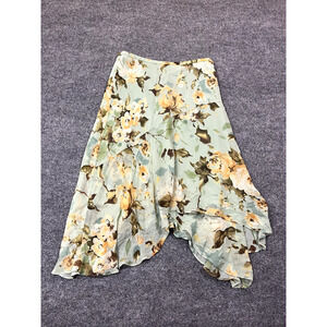 Feminine Silk Floral Cottagecore Boho Prairie Skirt 6P Whimsical Flowy Artsy